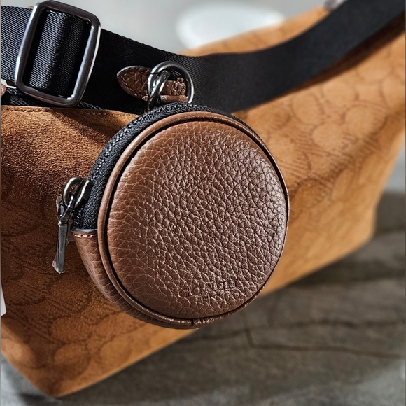 NWT Coach Small Finn Crossbody Bag CCG16 Caramel Sable Suede Signature + Pouch - Picture 13 of 17